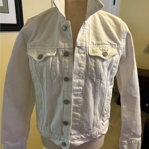 Lucky Brand The Tomboy Trucker White Denim Jacket